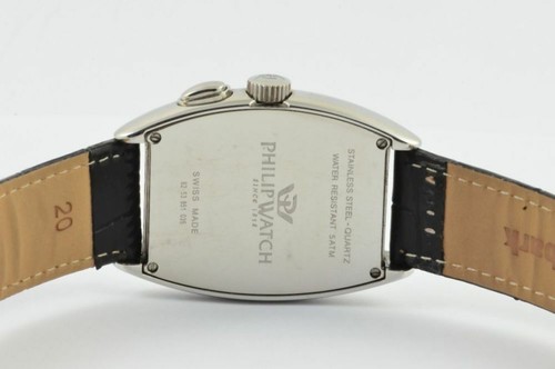 Philip Watch Quartz Men's 30MM Steel Vintage with Leather Band Wrist RAR - Picture 6 of 7