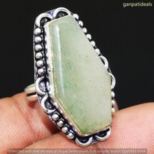 Amazonite Gemstone Handmade Ring Jewelry US Size- 6.25 GR-31461