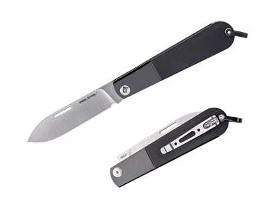 REALSTEEL Real Steel Real Barlow RB-3 Drop Point 12C27 Black Steel Klappmesser ✔️ 01RE405