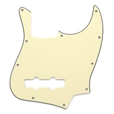 3Ply PVC Jazz Bass Pickguard 10 Hole Scratch Plate for 4 Strings Jazz Bass Cream