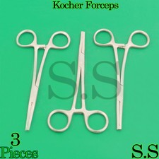 3 Kocher Hemostat Forceps Str 6" New Surgical Instruments