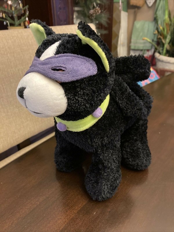 Black Cat Purple Mask Purse Halloween Bag Bando Toys USA Little Girls Plush Toy.