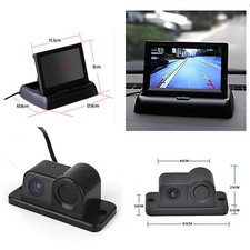 Car Reverse Parking Camera With Radar Sensor 4.3" Foldable LCD Rear View Monitor