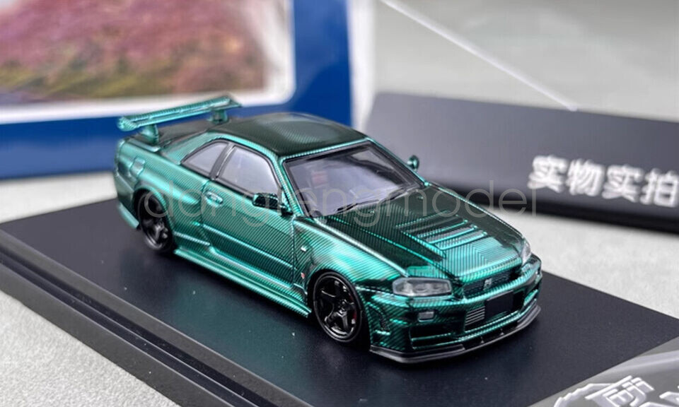 PGM 1/64 日産 GTR R34 Z-TUNE ブリティッシュグリーン 1/64 PGM Nissan GT-R GTR R34 Z-Tune (British Green) Diecast Car