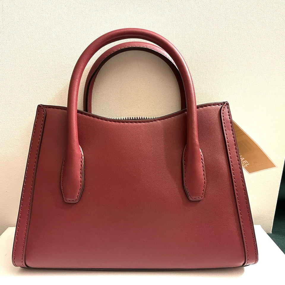 Nuevo con etiquetas Bolso Cartera Michael Kors Gaby Cuero Vegano Top Cremallera Cereza Oscura Foto 4 de 4