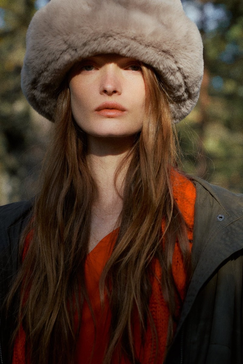 Zara Faux Fur Hat Taupe Grey Beige Brown Size S M Small