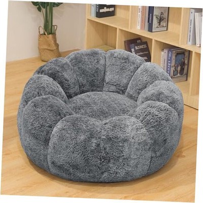 Bean Bag Chair with Filler, Faux Fur Bean Bag Chairs for Adults with 36'' Grey