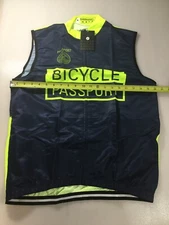 Bicycle Passport Mens Size Medium M Cycling Wind Vest Navy Blue (7015-9)