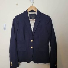 J. Crew Classic Wool Schoolboy Navy Blazer, 28233, Size 0