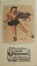 Elvgren Cover Art Woman Pin Up 1970/1971 Calendar Charles Beauregard Marlboro NH
