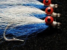 FISHING FLIES CLOUSER MINNOW BLUE SIZE 6 CUSTOM TIED BASS SALTWATER