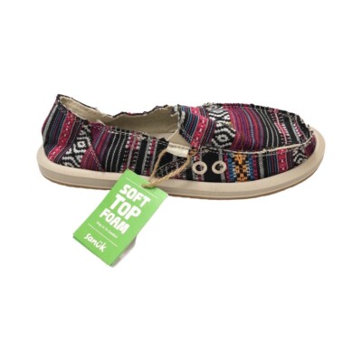 Sanuk Women's Donna Geo Blanket Multi Slip On Shoes 1128471 Size 6