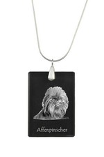 Affenpinscher - Cristal Pendant With Dog, Chain With Photo, Personalised