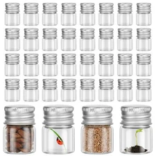 100 Pcs 5ml Mini Glass Bottles with Screw Caps Empty Glass Vials Tiny Jars