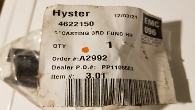 Hyster 4622150 Casting   3rd Function Header Hose Support   OEM Mast Part   New