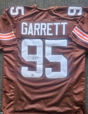 Myles Garrett Signed Cleveland Browns Custom Style XL Jersey Beckett