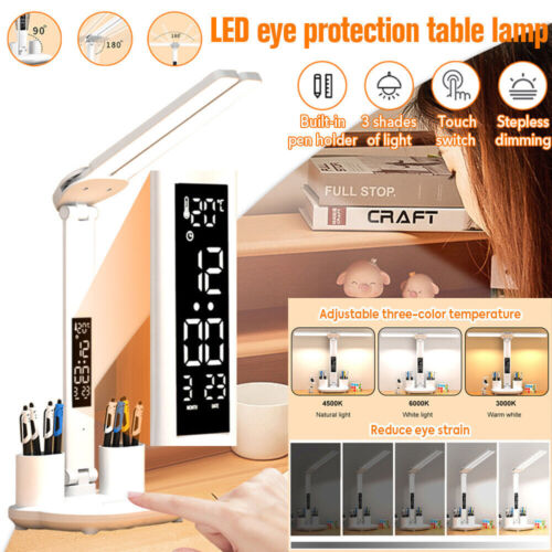 Touch LED Desk Lamp Bedside Study Reading Table Light Dual Head Dimmable USB - Picture 2 of 9