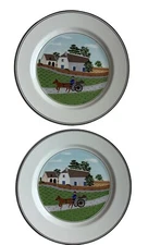 Set Of 2 Villeroy & Boch Salad Dessert Plate 8” Naïf Laplau #7 Country Horseman