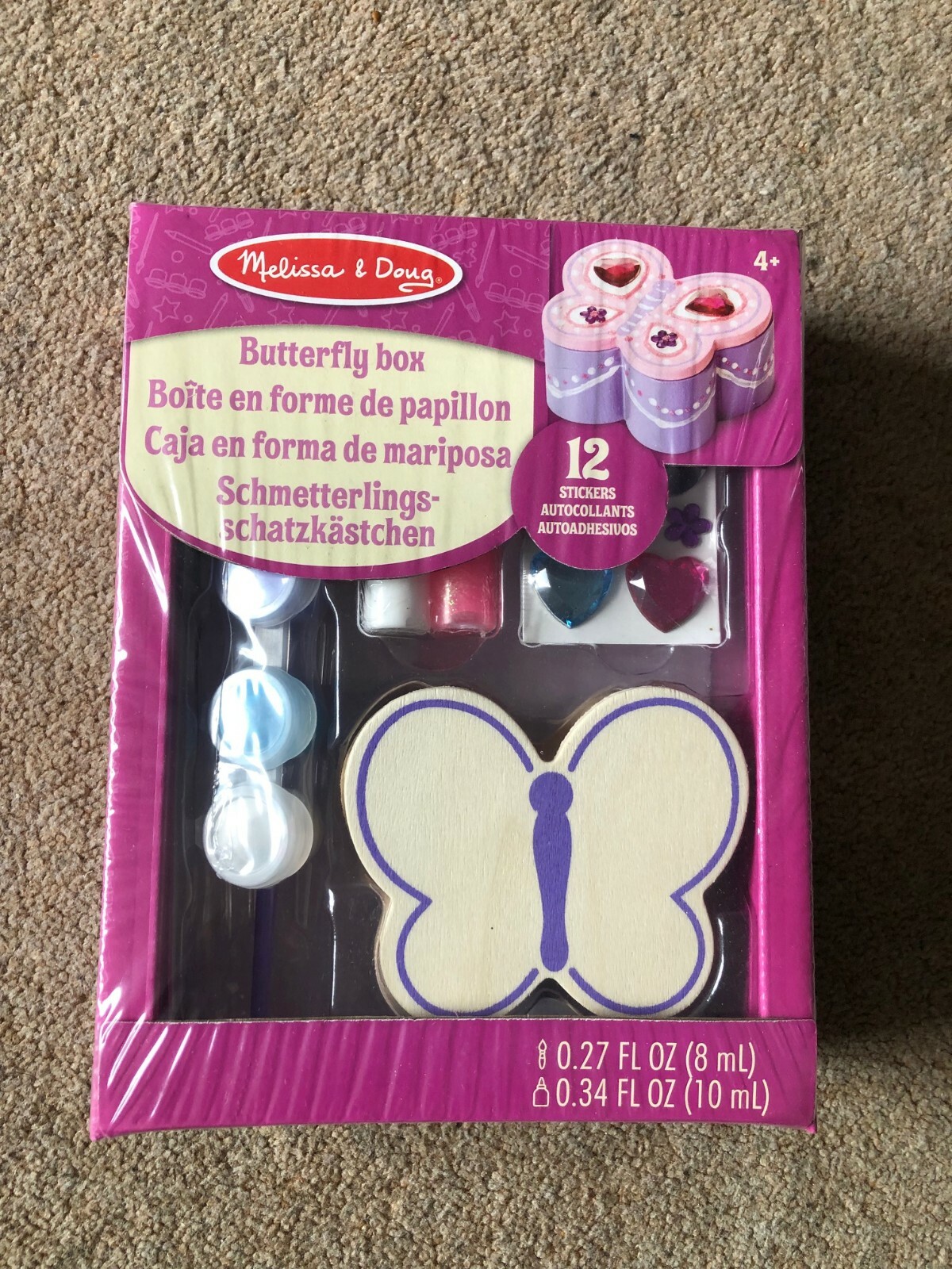 Melissa & Doug Decorate-Your-Own Wooden Butterfly Box Craft Kit