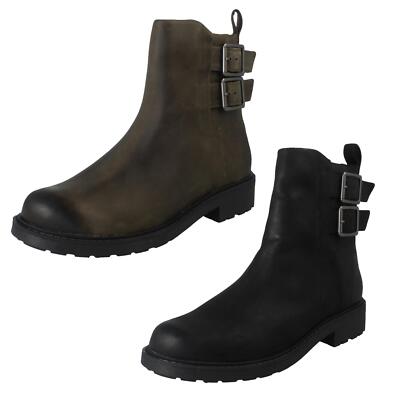Clarks ''Orinoco2 Bay'' Freizeitstiefel aus Leder mit Reißverschluss für Damen   Passform D