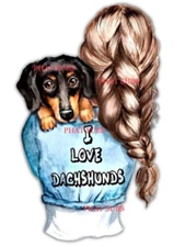 Sublimation Print I Love Dachshunds Ready to Press Heat Transfer
