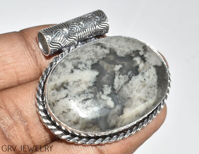 Wave Jasper Gemstone 1.5'' Handmade Pendant 925 Silver Plated U487-D121