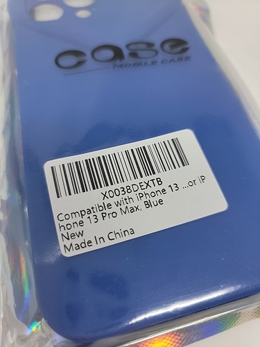 Compatible with Phone 13 Pro Max Case Blue Silicone Soft TPU Heart - Picture 2 of 17