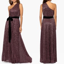 NEW BETSY  ADAM Metallic ABRIELLE One Shoulder SHIMMERY Evening Dress GOWN 2