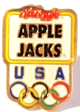Olympics 1992 USA Sponsor Kellogg's APPLE JACKS Cereal Lapel Pin