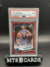 Leonard Miller 2023 Panini Donruss Rated Rookie Red Choice Auto # 58/49 PSA 9
