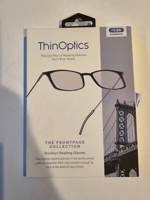 ThinOptics - Brooklyn 1.5 Strength Glasses with Milano Case - Clear Frames