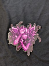 Purple Butterfly Rose Garden Fairy Bumper Sticker Vinyl Decal 4  x 4.5  