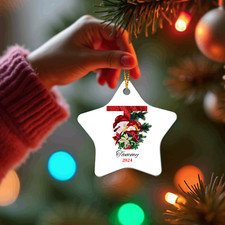 Initial Name star Ornament, Personalized Christmas Ornament, Xmas