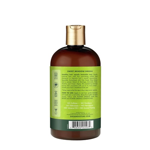 SheaMoisture Moringa & Avocado Power Greens Sulfate Free Shampoo 13 oz - Picture 3 of 6