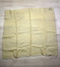 60s Cashmilon Scarf Fringe Loose Knit Vintage Square 1960s