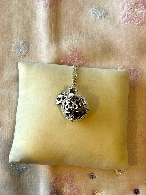 Maternity bola de grossesse argenté collier long pour shooting photo - 2