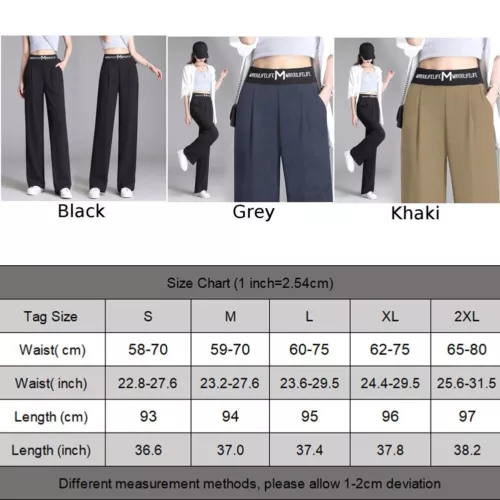Fashionable Women's Loose Office Pants High Waist Straight Leg Casual Length - Foto 2 di 29