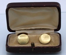 HAYWARD 10K YELLOW GOLD 4.5g ANTIQUE DOUBLE SIDED CUFFLINKS WITH DISPLAY BOX