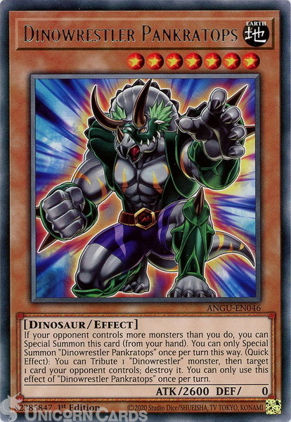 ANGU-EN046 Dinowrestler Pankratops Rare 1st Edition Mint YuGiOh Card