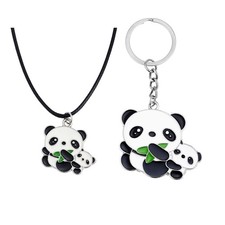 Panda Necklace and Keychain, Cute Panda Bracelet and Jewelry B2 