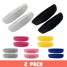 Sweatband Headbands 2 Pack Sports Sweatband Gym Exercise Moisture Wicking Band