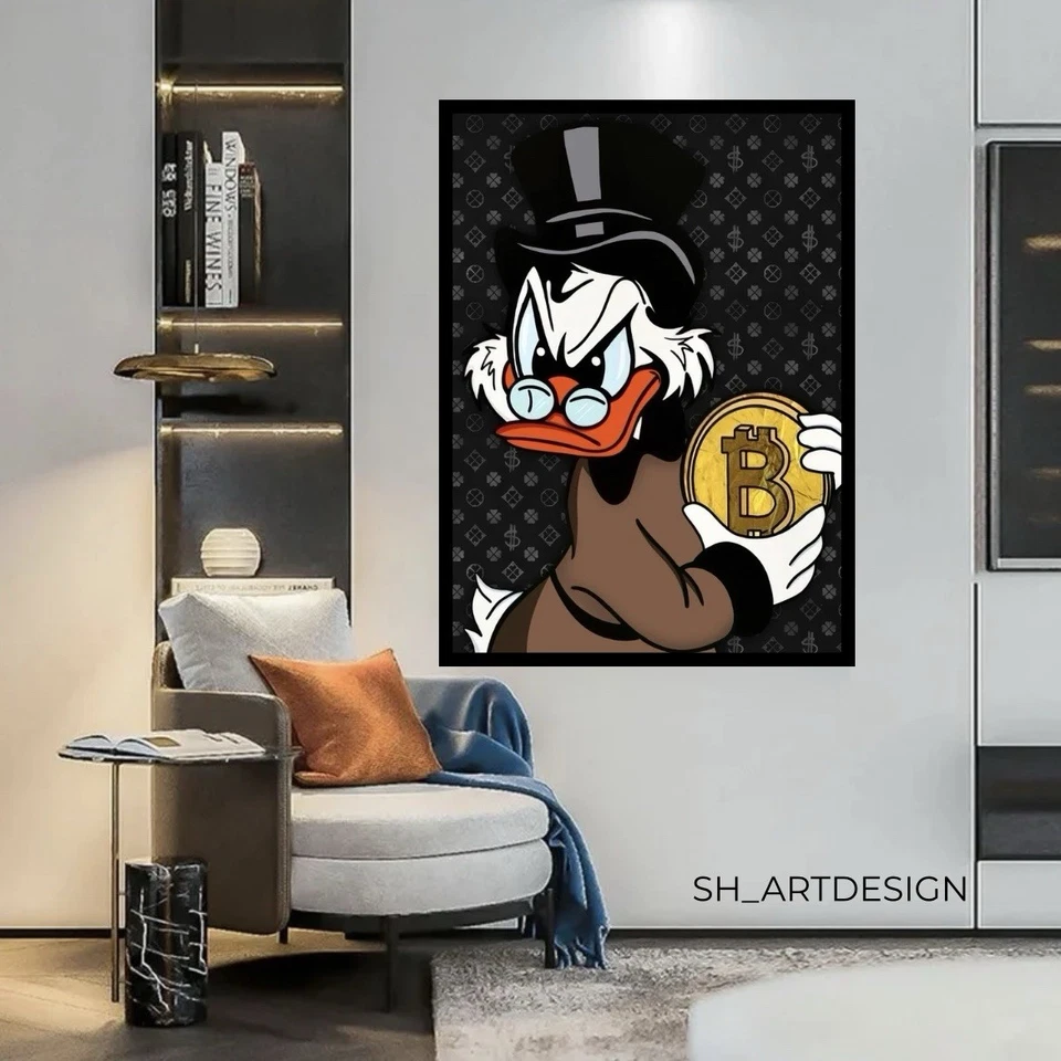 Pintura Rich Scrooge McDuck, arte de pared Money Scrooge, Scrooge de lujo Foto 4 de 4