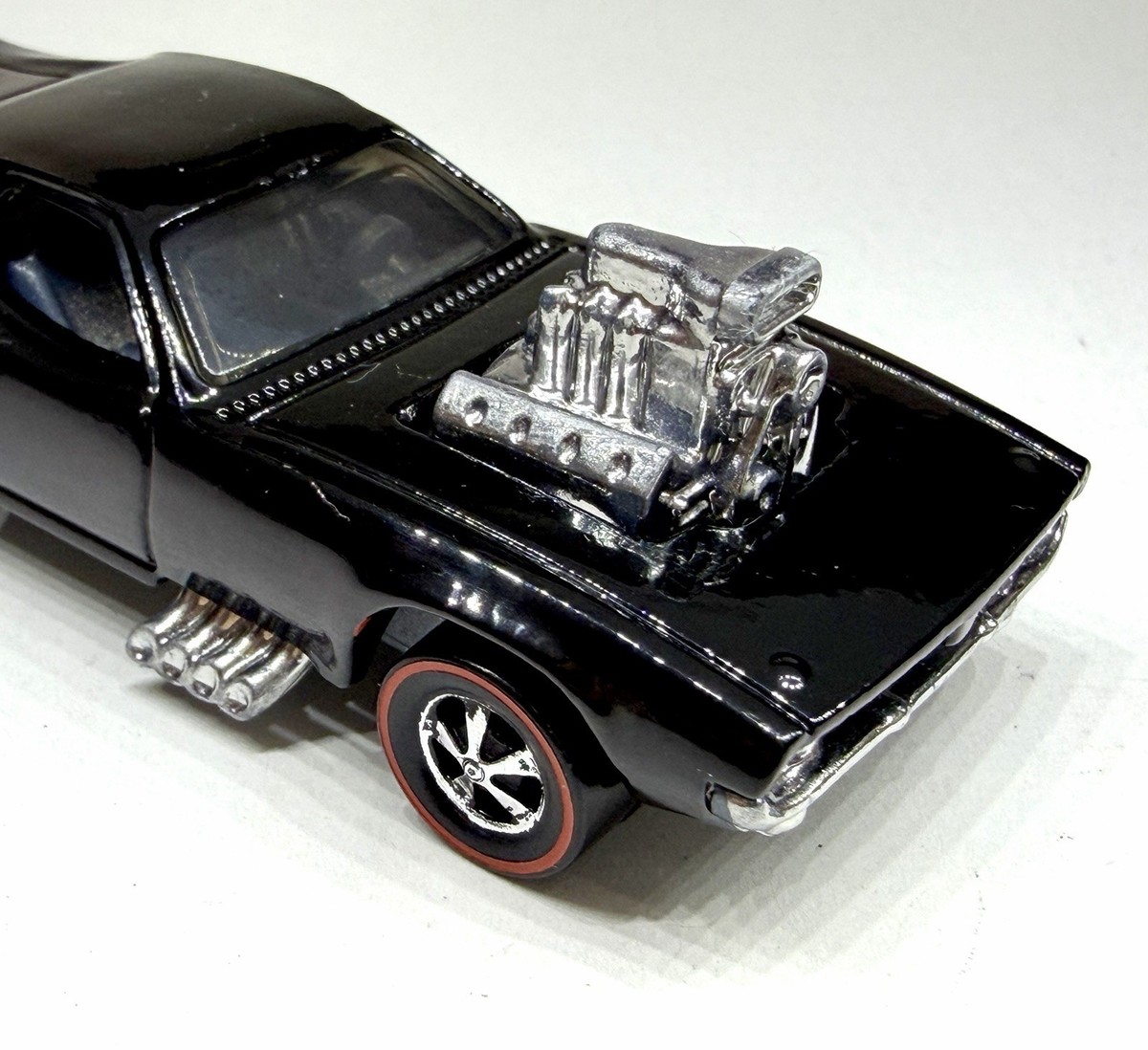 Hot Wheels 🔥 CUSTOM MADE REDLINE Rodger Dodger '70 Black Diecast