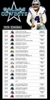 DALLAS COWBOYS 2026 NFL Football Schedule LARGE Glossy Fridge Magnet 4" x 8"
