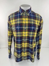 POLO COUNTRY / RALPH LAUREN - METAL SNAP Western Colorful Plaid M Flannel Shirt