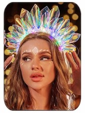 Light Up Headband Led Crown Headbands Glow Rave Headpiece Flashing Costume