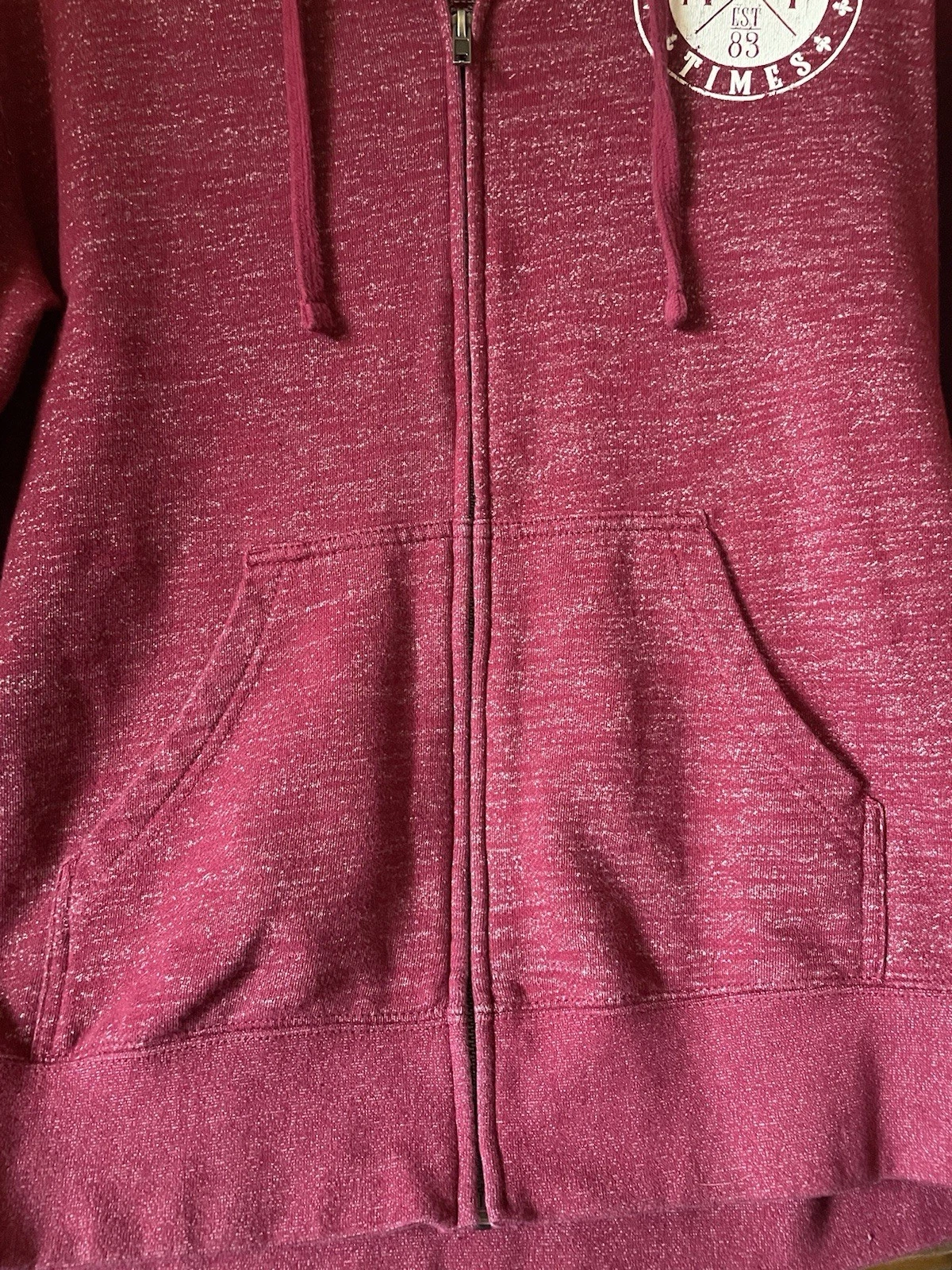 Medieval Times Men's Medium Full Zip Hoodie Logo Sweatshirt Red Maroon image 3