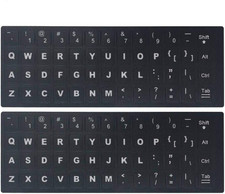 2PCS Universal English Keyboard Stickers, Matte Replacement English Keyboard Sti