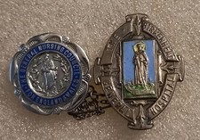 Silver General Birkenhead Hospital Enamel Badge 1940s + Nursing Badge 1946