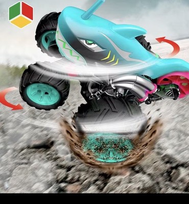 Kinder Ferngesteuertes Auto LED Hai RC Stunt Auto RC Monster Truck Spielzeugauto